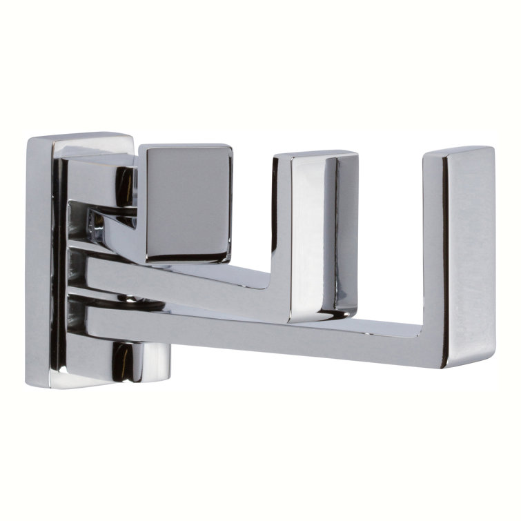 Polished Chrome Modern Triple Pivoting Robe Hook