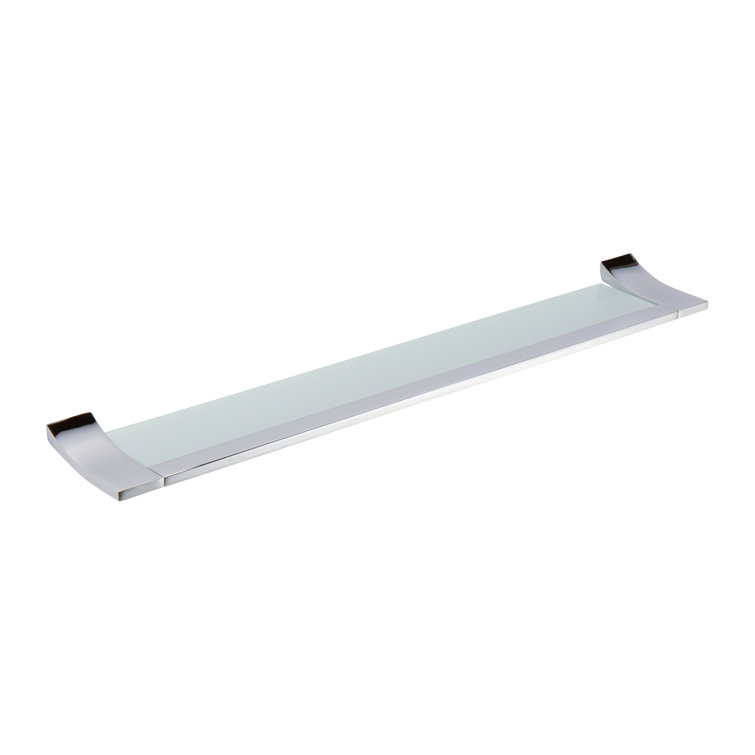 Cinu 30" Floating Polished Chrome Wall Shelf