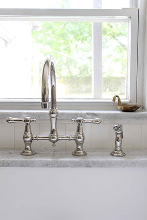 Chesterfield Polished Chrome Kitchen Bridge Faucet with Side Spray