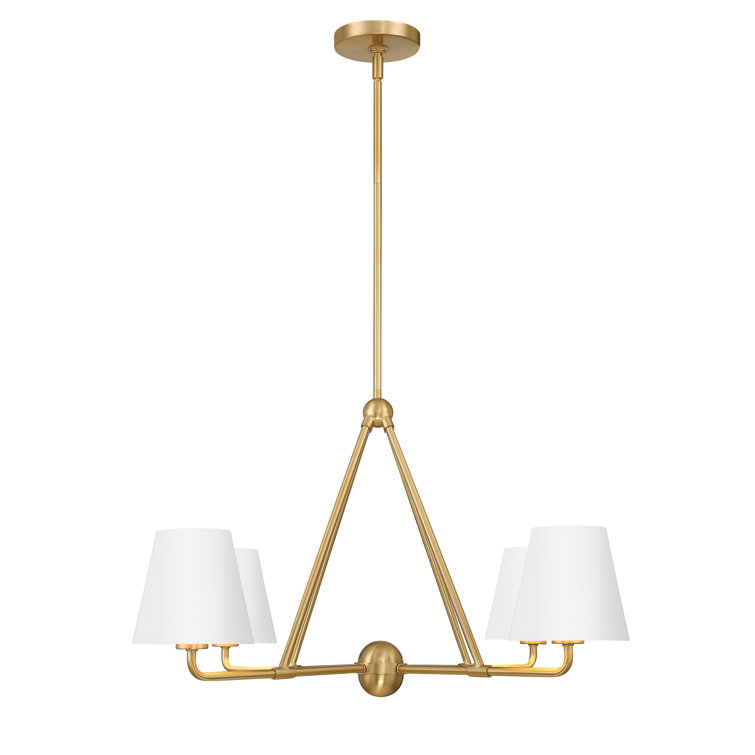 Gold and Black Metal 4-Light Dimmable Chandelier