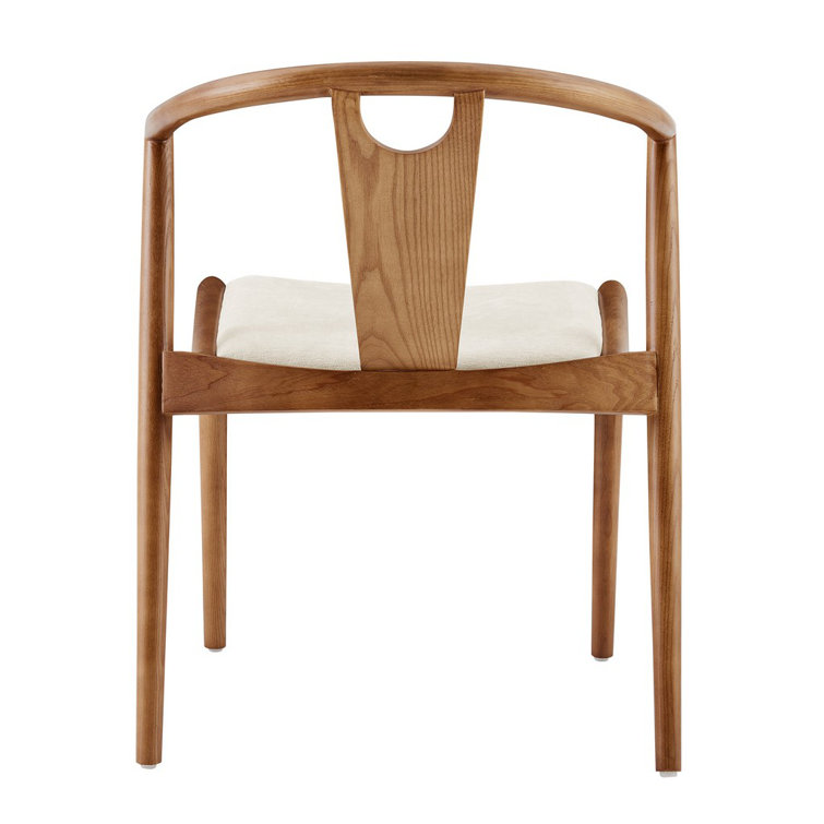 Natural Walnut Upholstered Slat Back Side Chair