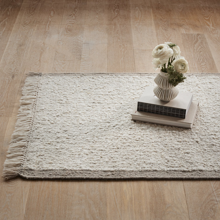 Ivory Flatweave Wool and Cotton Runner Rug
