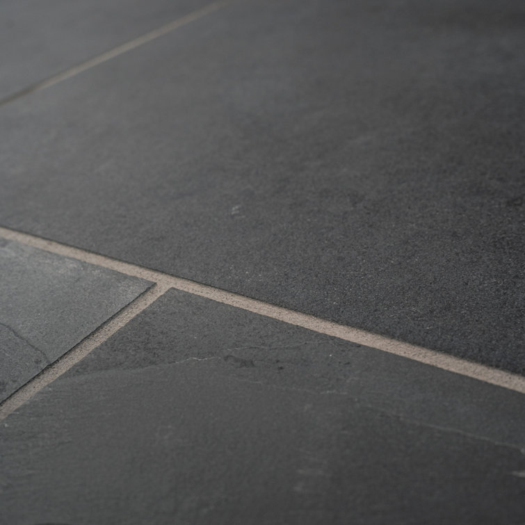 Montauk Black 16" x 16" Textured Slate Floor and Wall Tile