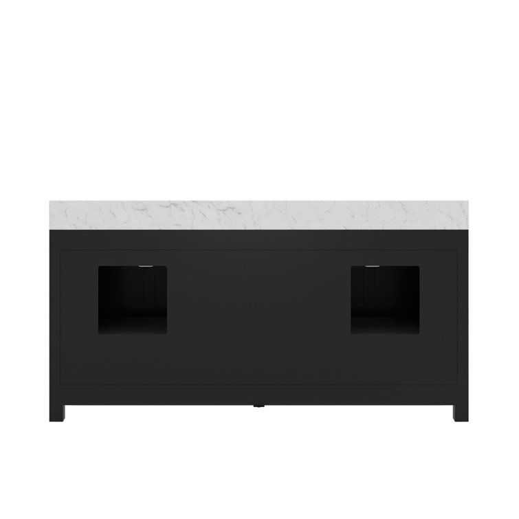 Madison 72" Espresso Double Sink Vanity with Carrara Marble Top