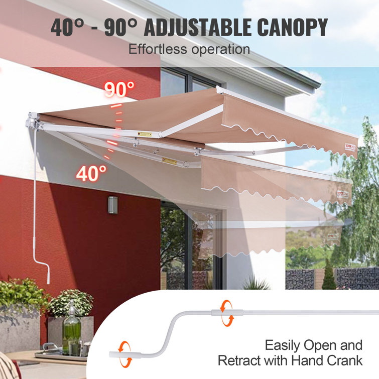 VEVOR 156'' x 94'' Beige Polyester Retractable Patio Awning