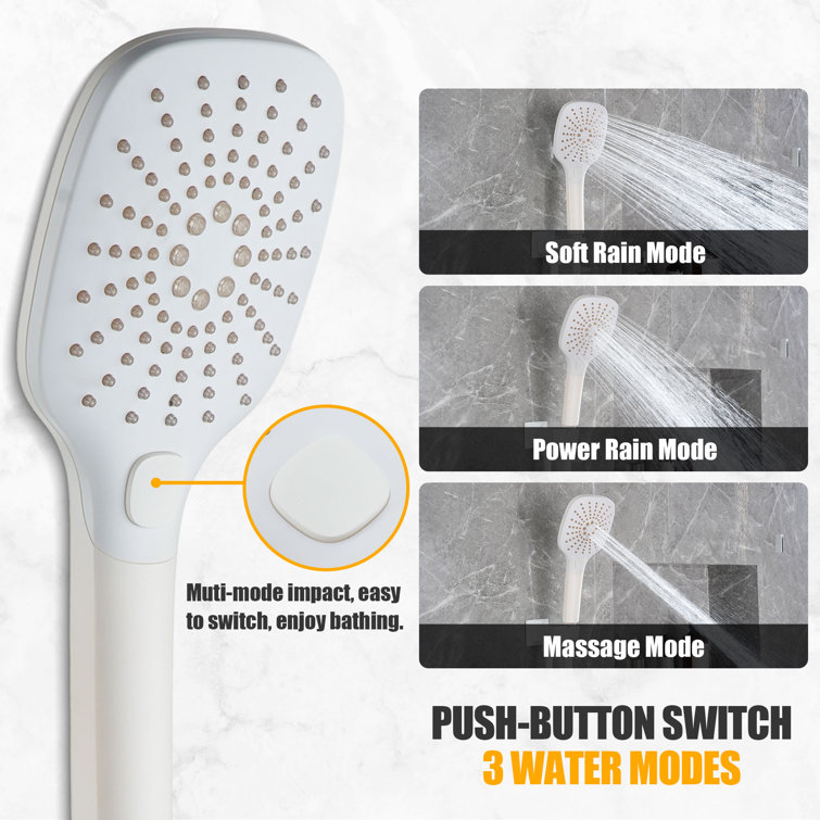 Matte White Dual Head Ceiling Mounted Rainfall Shower System
