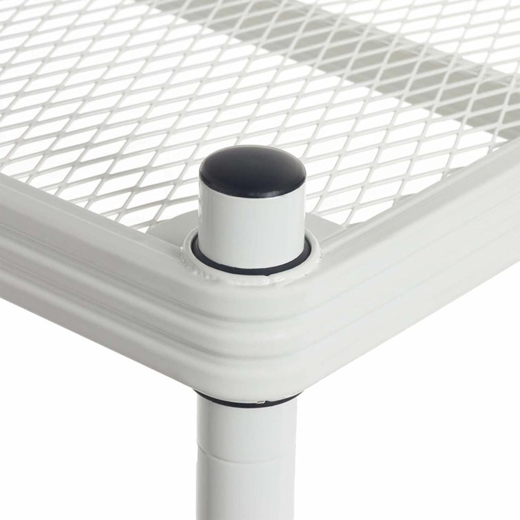 MeshWorks 3-Tier Adjustable White Metal Utility Shelving Unit