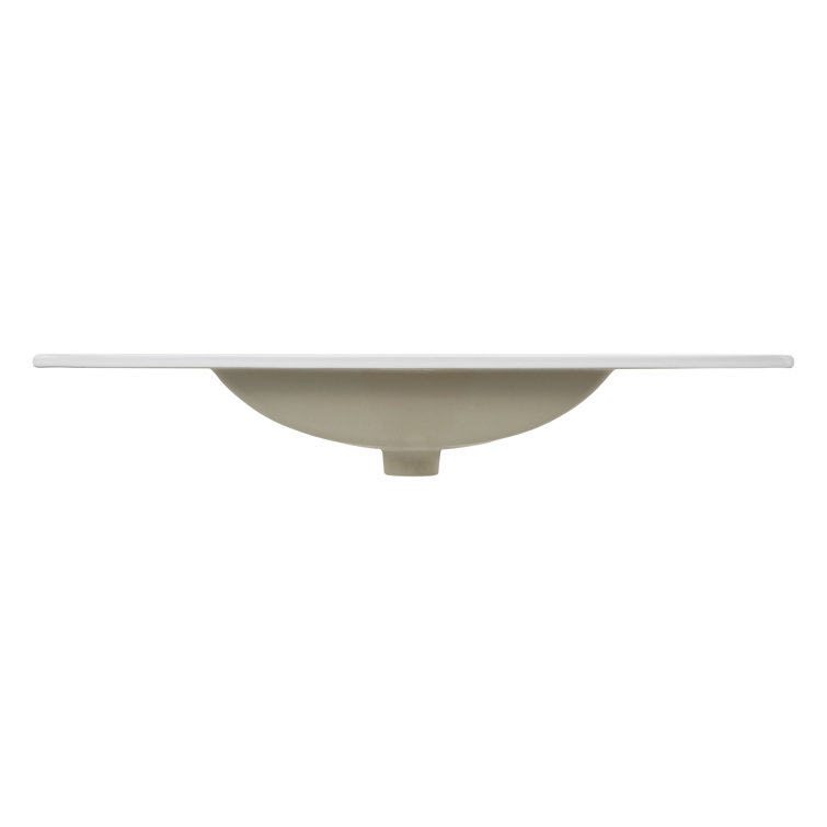 White 36" Ceramic Rectangular Single Sink Vanity Top