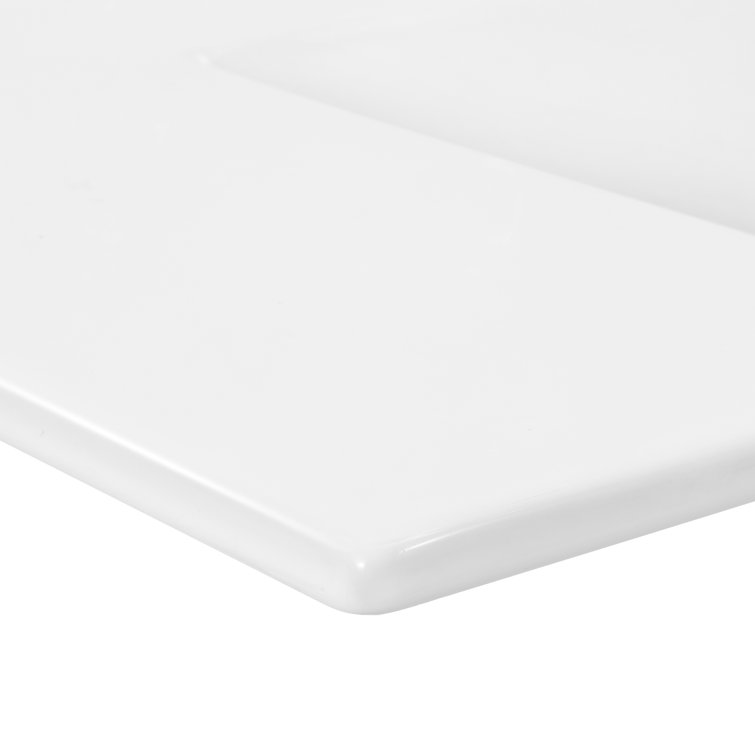 White 36" Ceramic Rectangular Single Sink Vanity Top