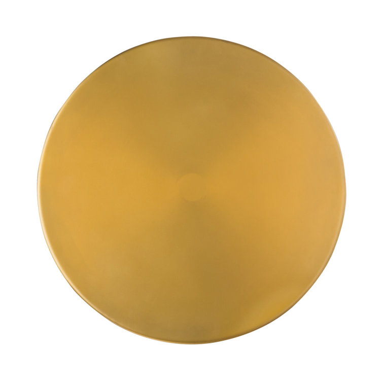 Chic Hollywood Glam Round Brass & Glass Bubble Pedestal Side Table