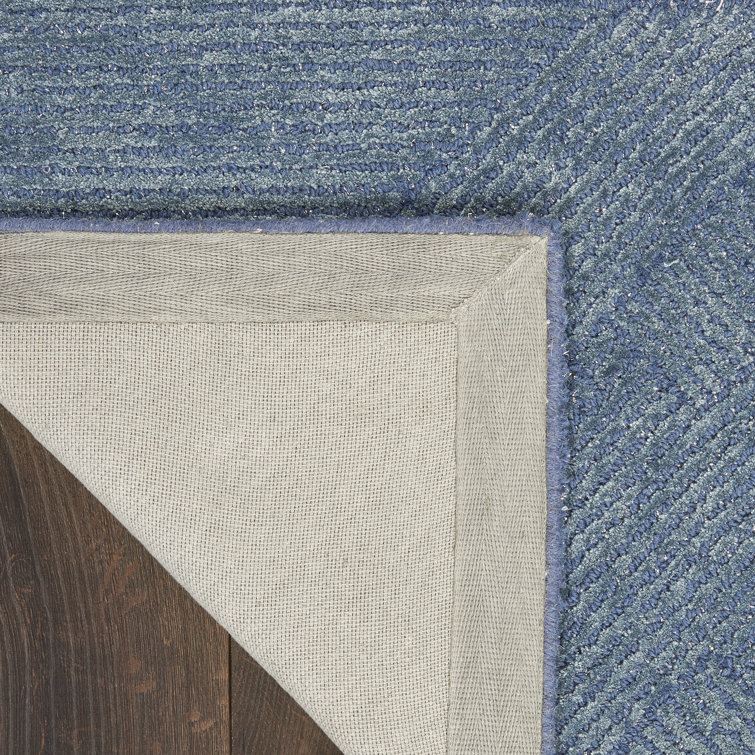 Celestial Abstract 5'3" x 7'3" Blue Hand-Tufted Wool-Viscose Rug