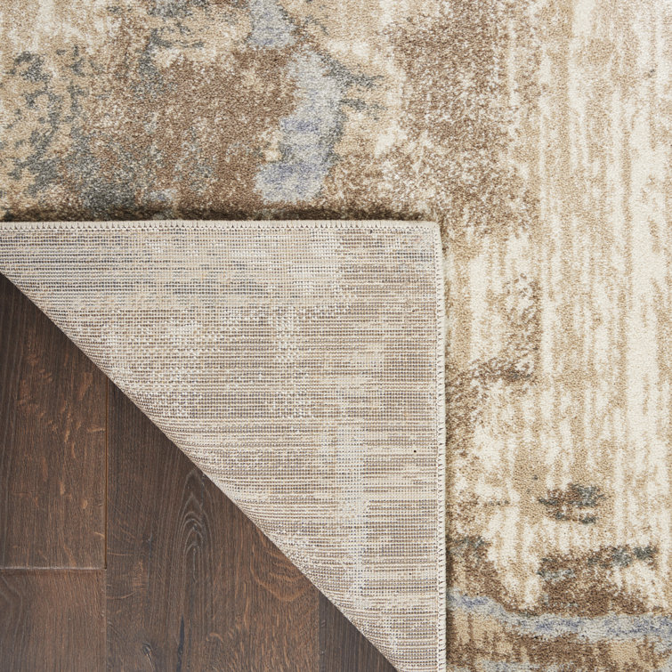 Abstract Elegance Power-Loomed 4' x 6' Gray Synthetic Area Rug