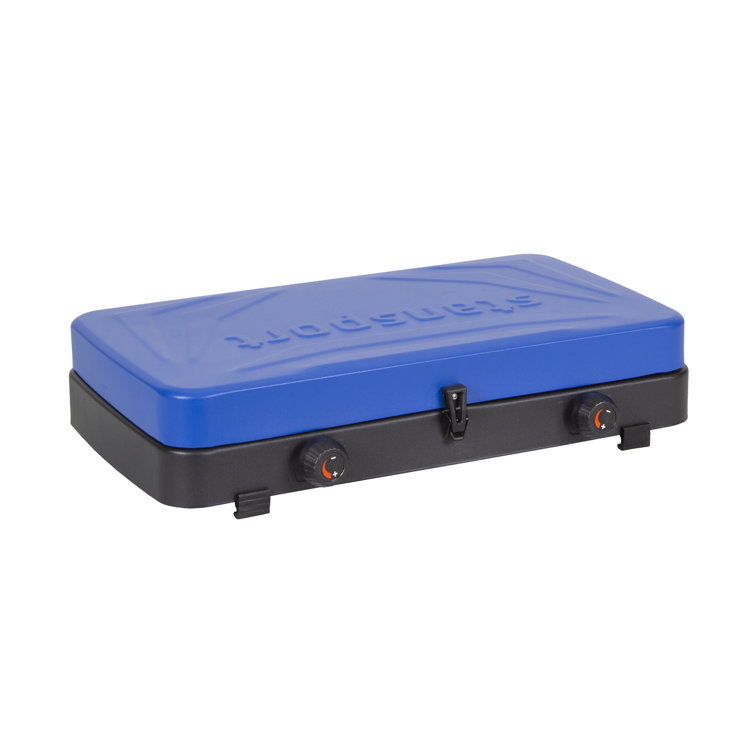 Blue and Black Stainless Steel 2-Burner Propane Stove