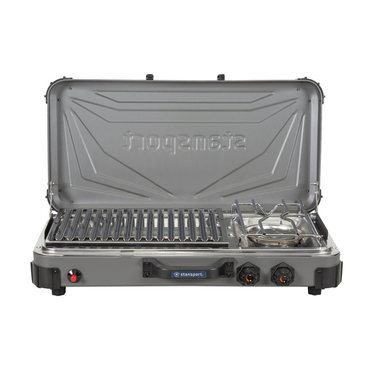 Stansport Stainless Steel Portable Propane Gas Stove & Grill Combo