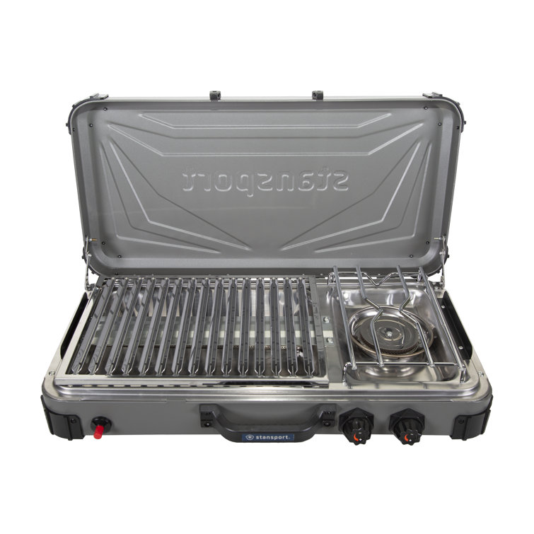 Stansport Stainless Steel Portable Propane Gas Stove & Grill Combo