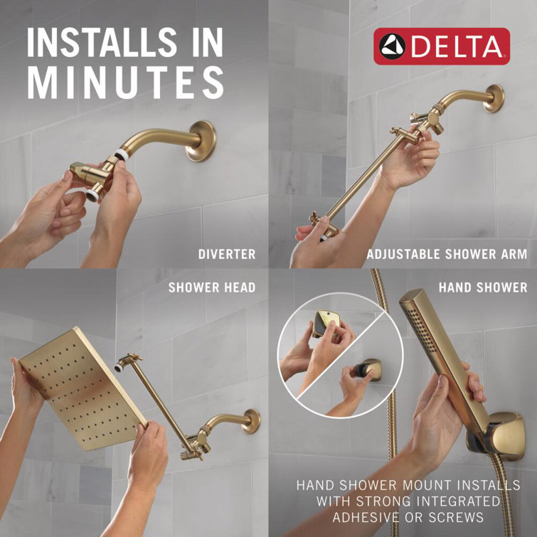 Champagne Bronze 10-inch Raincan Shower Head and Handheld Combo