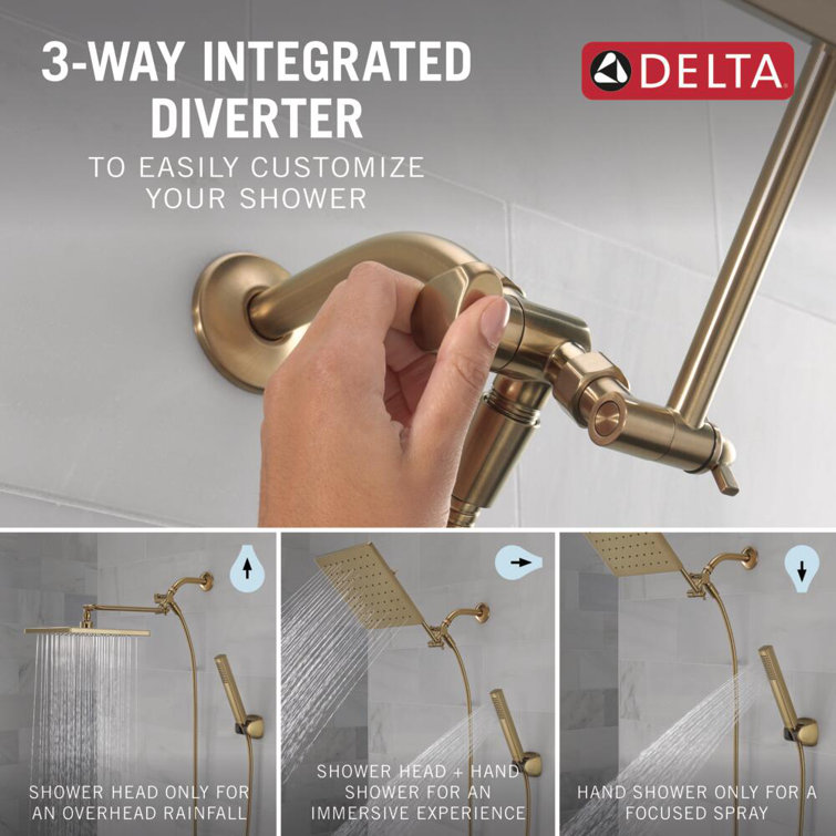 Champagne Bronze 10-inch Raincan Shower Head and Handheld Combo