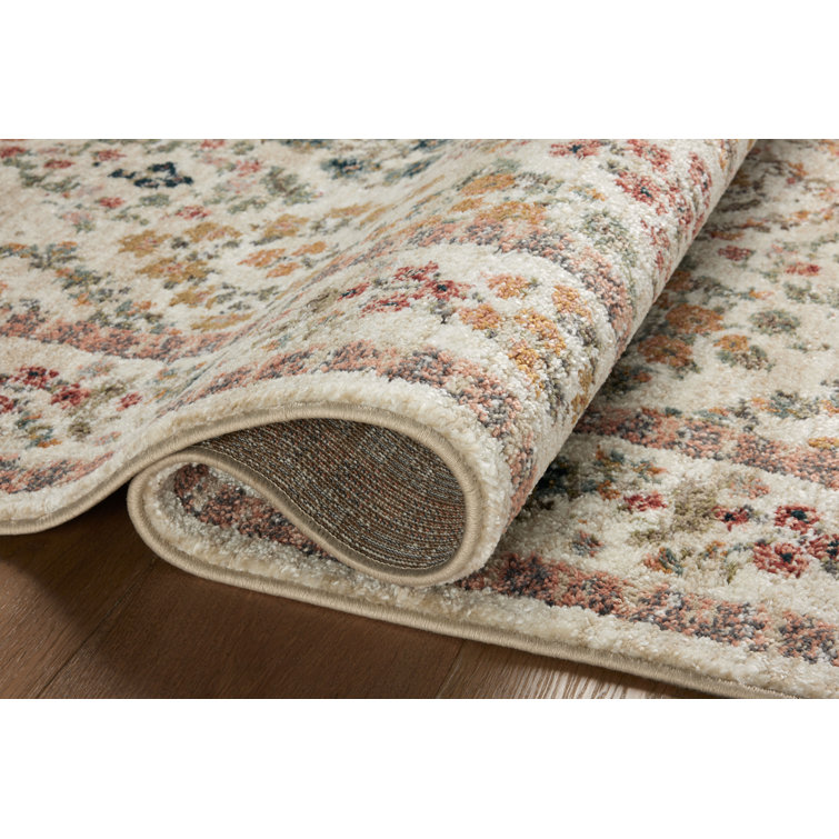 Laurel Cream Floral Synthetic Area Rug 5'-3" x 7'-8"