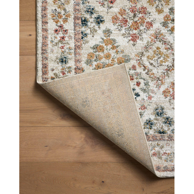 Laurel Cream Floral Synthetic Area Rug 5'-3" x 7'-8"