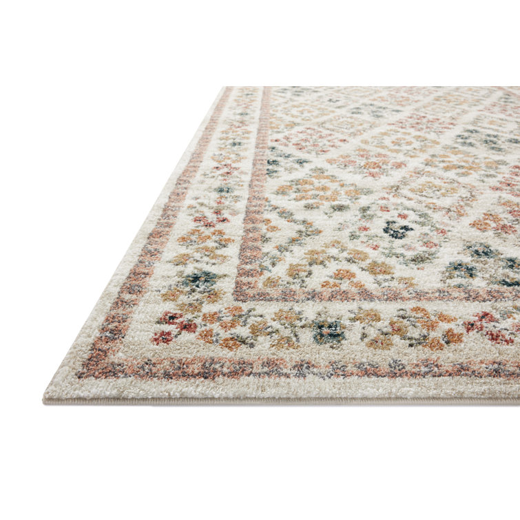 Laurel Cream Floral Synthetic Area Rug 5'-3" x 7'-8"