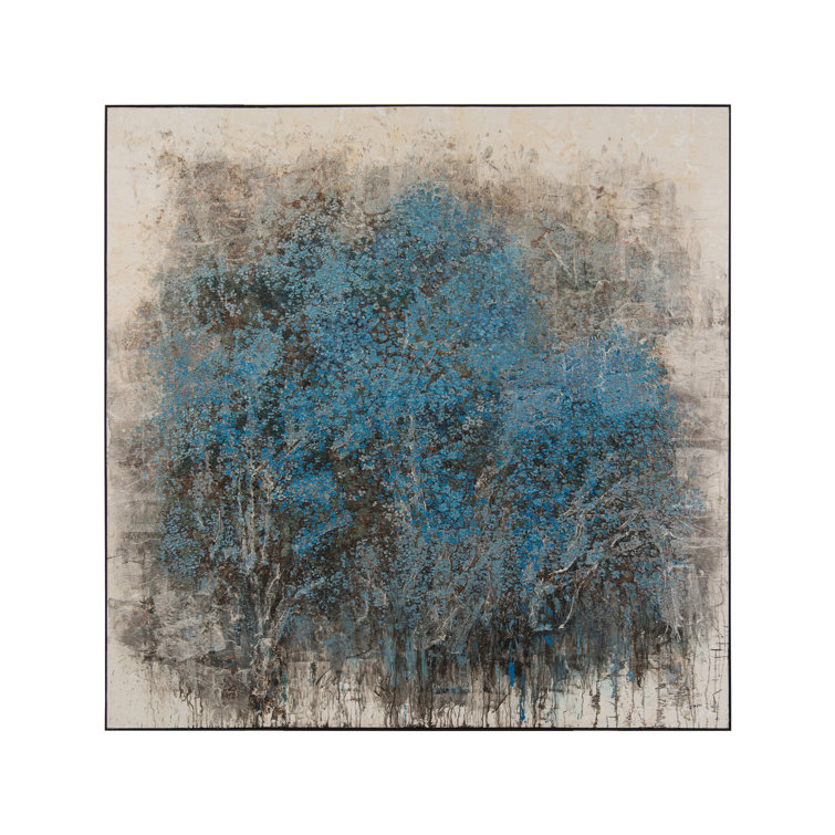 Teng Fei Blue and Gray Abstract Canvas Print