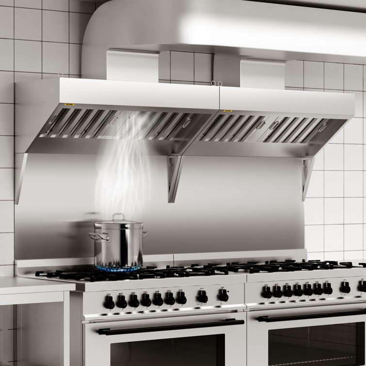 VEVOR 7FT Stainless Steel Commercial Exhaust Hood with Removable Oil Filters