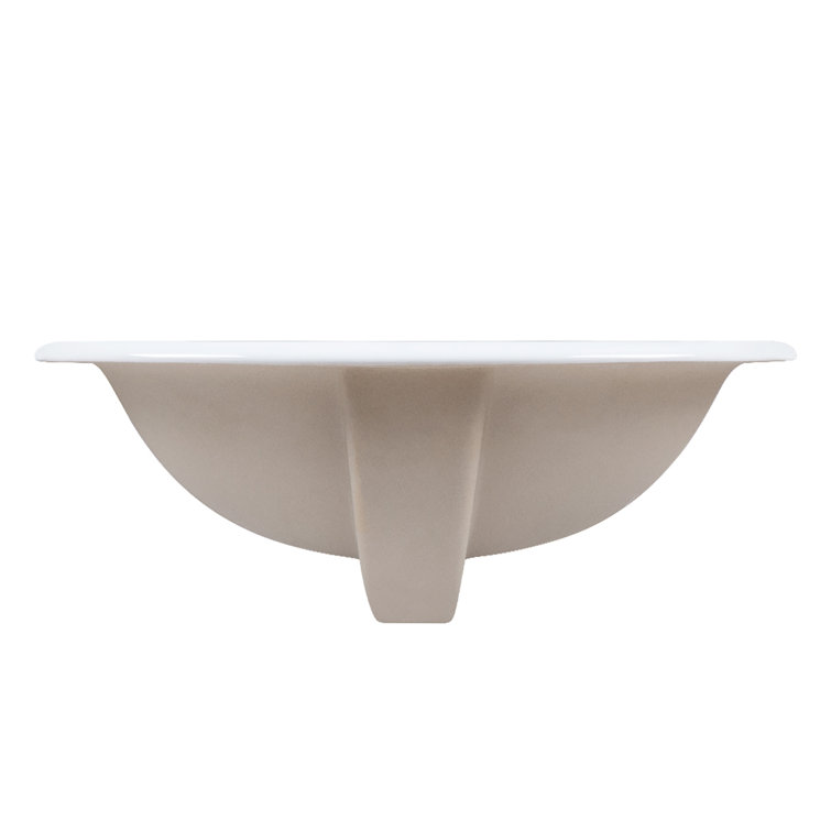20'' x 17'' White Oval Ceramic Drop-in Bathroom Sink with Overflow