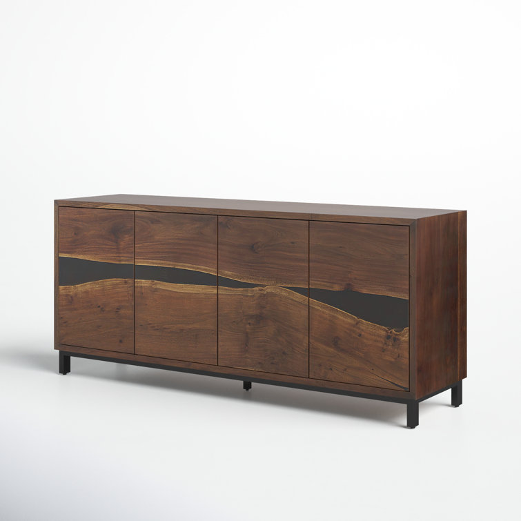 Rundle 68.9'' Brown Wood and Black Resin Sideboard
