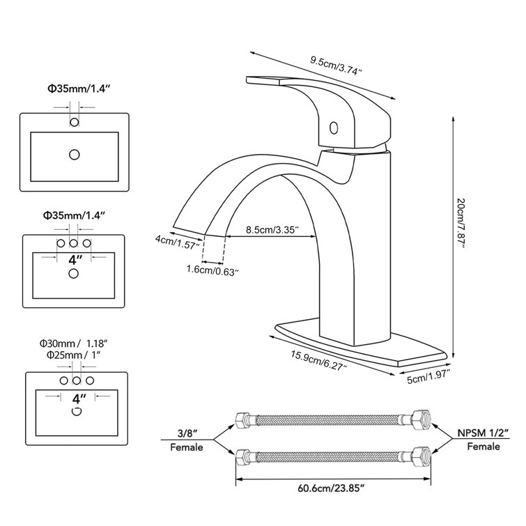 Brushed Nickel Single Handle High Arc Bathroom Faucet