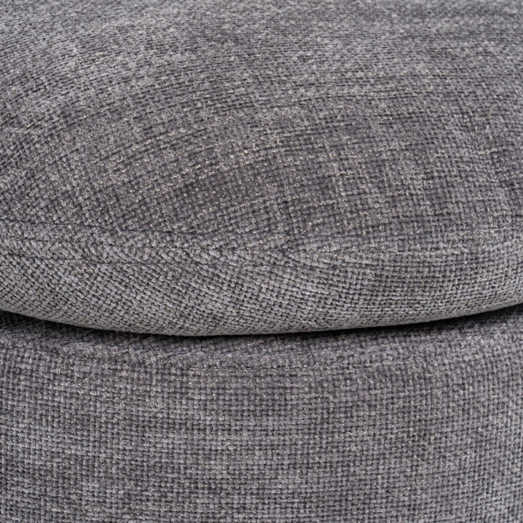 Dark Gray Upholstered Swivel Side Chair with Metal Legs
