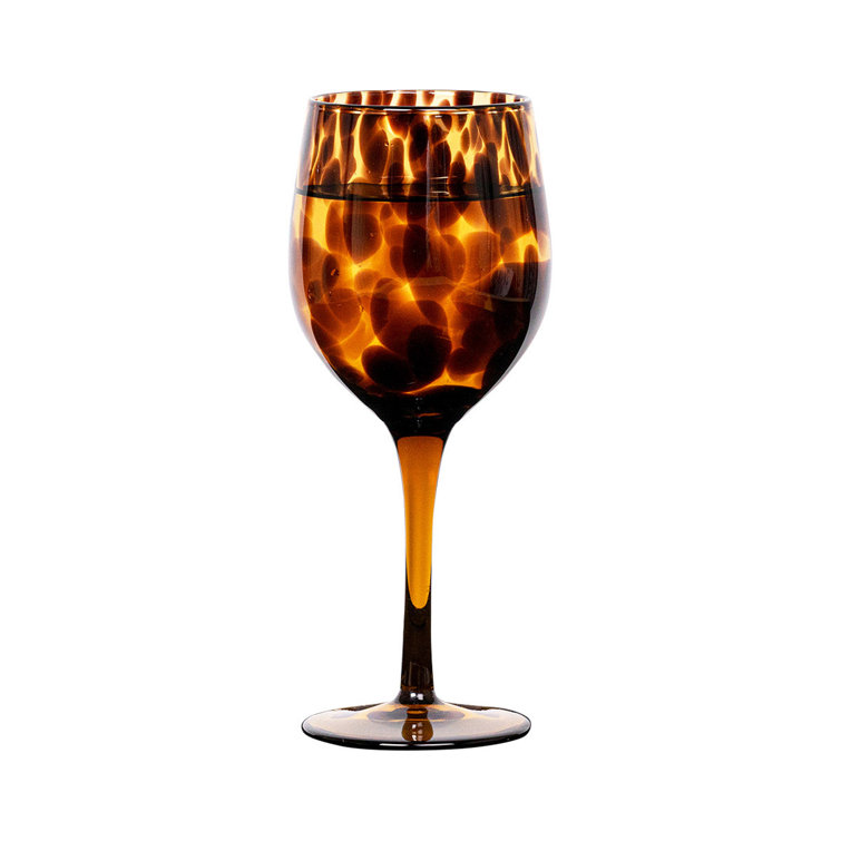 Puro Tortoiseshell 15 oz. Wine Glass with Translucent Brown Body