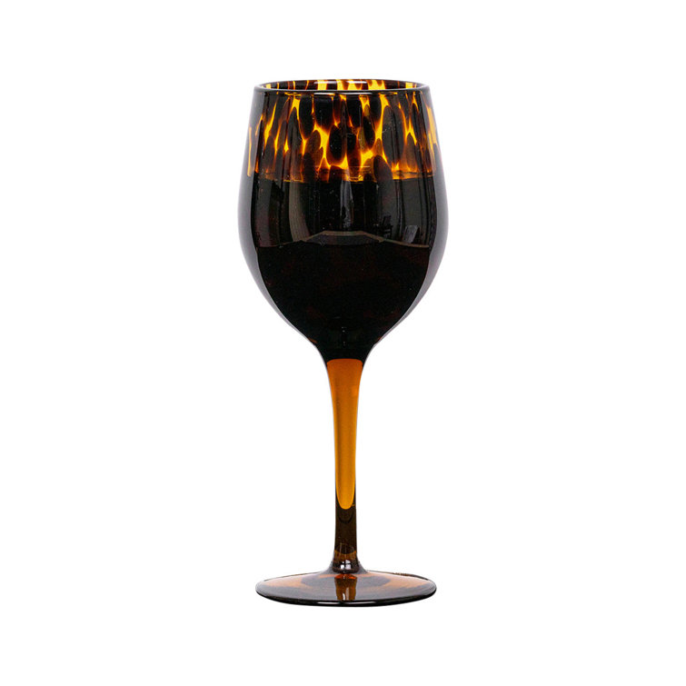 Puro Tortoiseshell 15 oz. Wine Glass with Translucent Brown Body