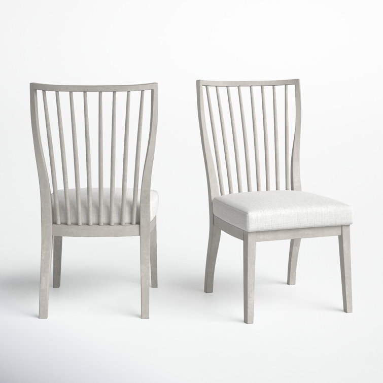 Light Gray Upholstered Windsor Back Side Chair Set
