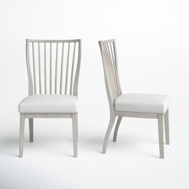 Light Gray Upholstered Windsor Back Side Chair Set