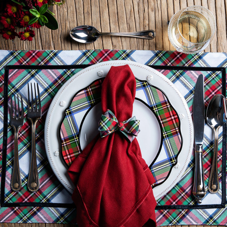 Classic Stewart Tartan Cotton Holiday Placemats, Set of 2