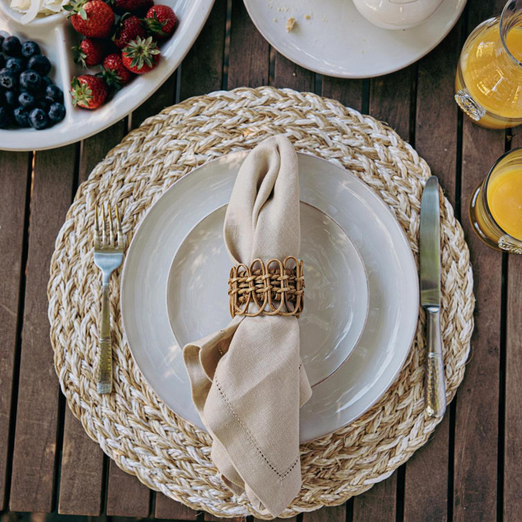 Natural Hand-Woven Rattan Boho-Chic Table Napkin Ring