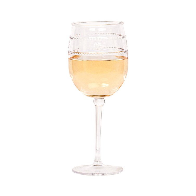 Isabella 14 oz Clear Acrylic Wine Glass with Twisted Cord Trim