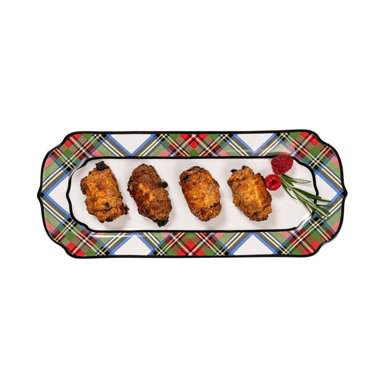 Stewart Tartan 15" Stoneware Hostess Tray