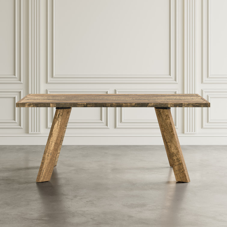 Reclaimed Brown Rustic Rectangular Wood Dining Table, 72 Inch