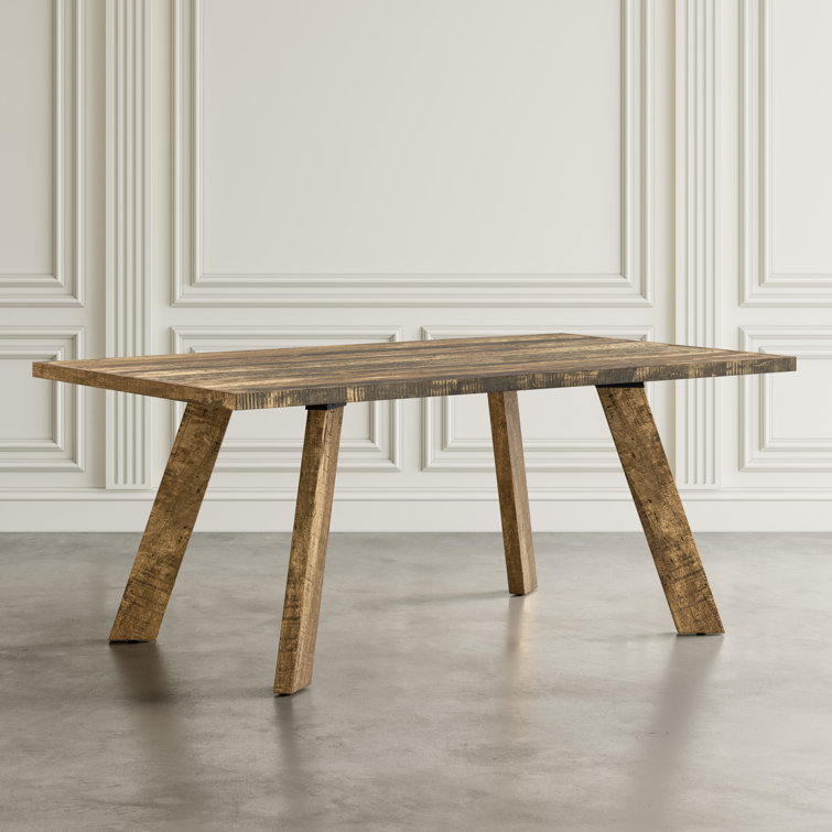 Reclaimed Brown Rustic Rectangular Wood Dining Table, 72 Inch