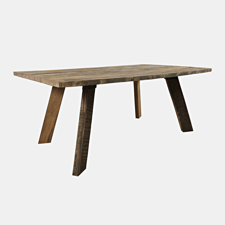 Reclaimed Brown Rustic Rectangular Wood Dining Table, 72 Inch