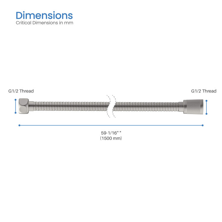 59-Inch Brushed Nickel Metal Shower Hose