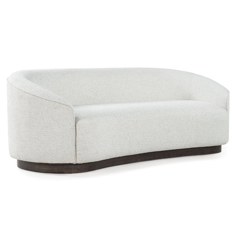 Beverly 90" Oatmeal Fabric Curved Sofa