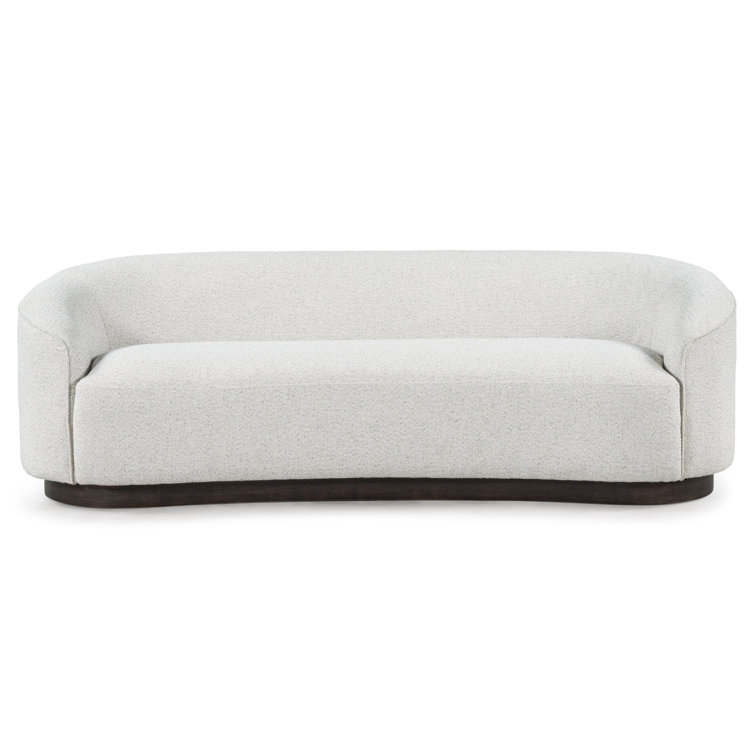 Beverly 90" Oatmeal Fabric Curved Sofa