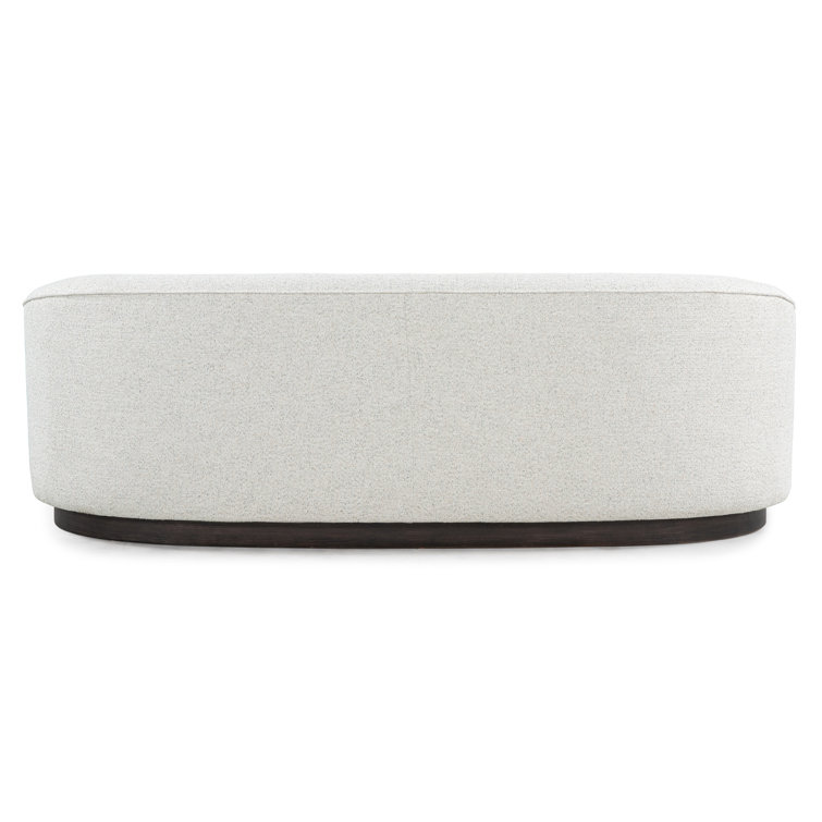 Beverly 90" Oatmeal Fabric Curved Sofa