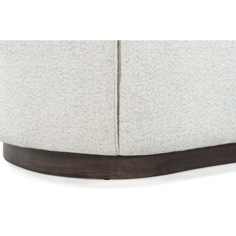 Beverly 90" Oatmeal Fabric Curved Sofa