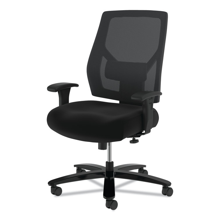 Modern High-Back Black Mesh & Fabric Big and Tall Office Chair