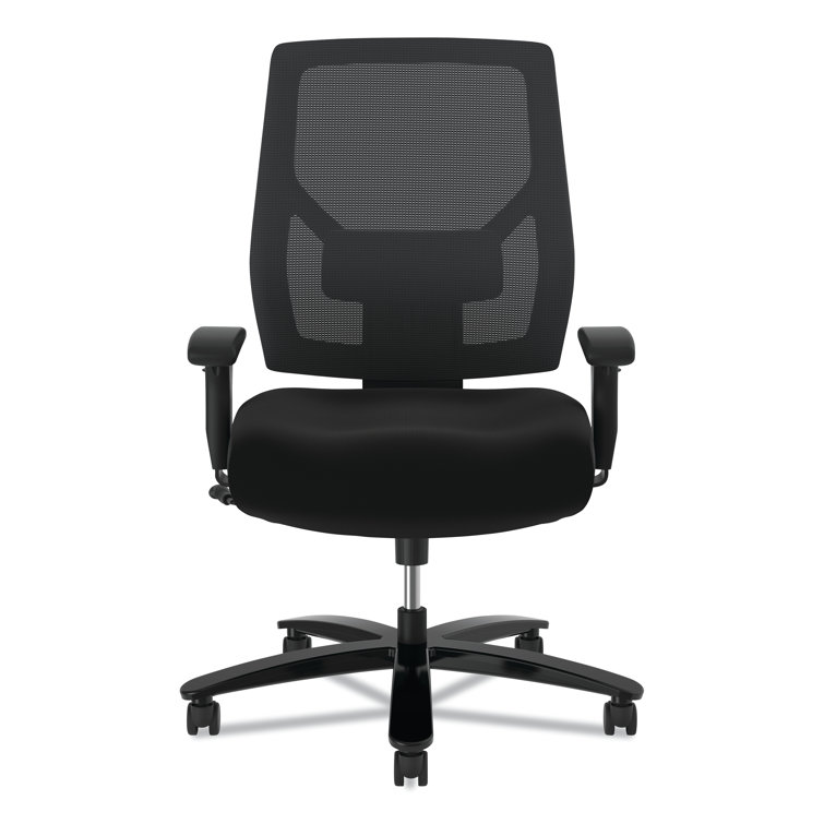 Modern High-Back Black Mesh & Fabric Big and Tall Office Chair
