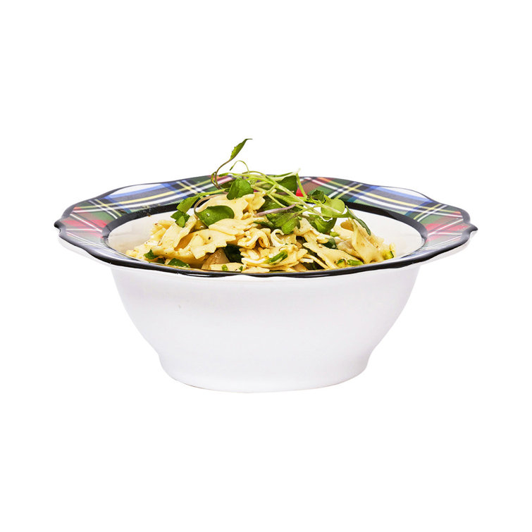 Colorful Ceramic Scalloped Edge Soup and Cereal Bowl