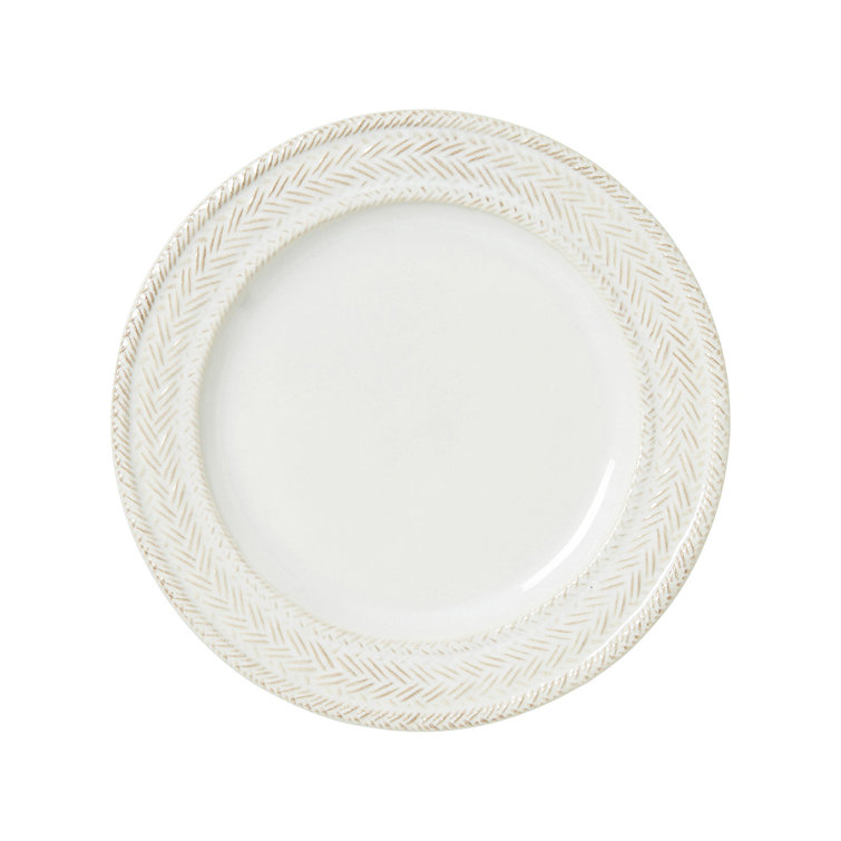 Whitewash Ceramic 16-Piece Braided Embellished Dinnerware Set